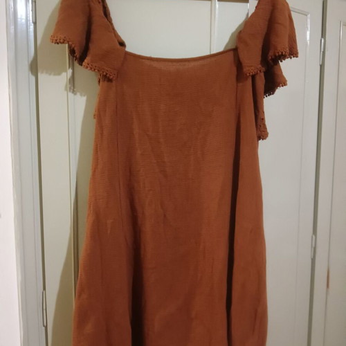 Short-sleeve dress, size Large, cotton linen