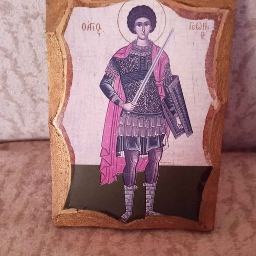 Painting on wood like new, small 14x10 cm