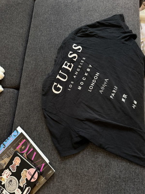 Guess Tshirt Oversize used, vintage style, black, size M