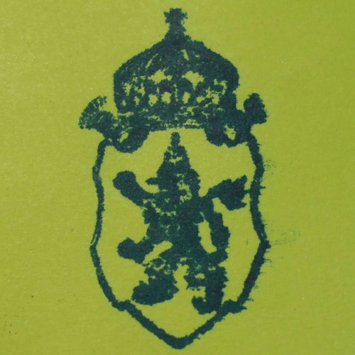 Ink printing die stamp seal Bulgarian royal crest 1890s used