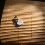 Charm for bracelet with heart and Brazil flag