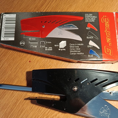 Ro-Ma Italian stapler black like new with front loading