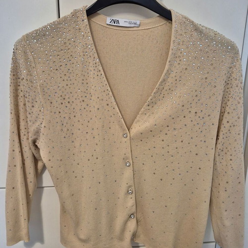 Zara cardigan with rhinestones women's M like new