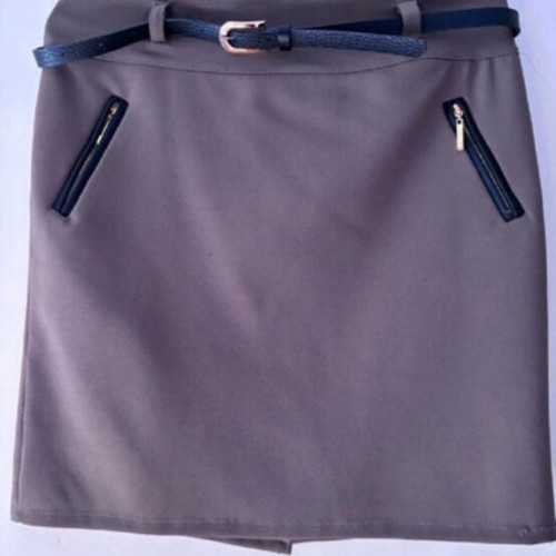 Skirt tight NoLarge used, beige-brown, knee-length