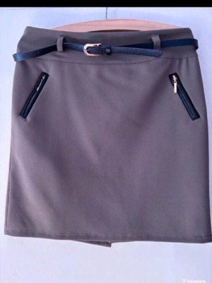 Skirt tight NoLarge used, beige-brown, knee-length
