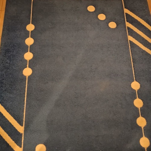 Blue and ecru rug 232x148 cm