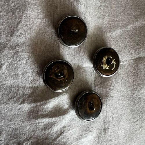 Vintage buttons used, size of 20 lepta coin