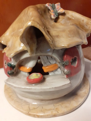 Handmade ceramic house like new