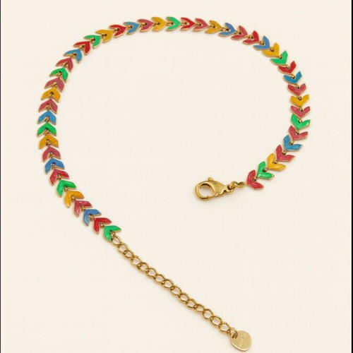 Colored anklet made of stainless steel, new