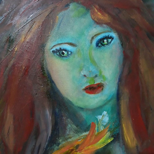 Fantasy Art Mermaid oil painting on canvas 50x40 cm handmade