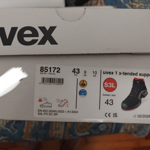 Uvex 1 x-tended support S3 SRC safety boots size 43