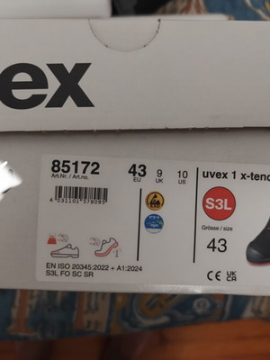 Uvex 1 x-tended support S3 SRC safety boots size 43