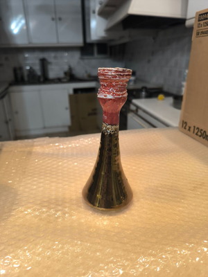 Ceramic decorative vase handmade like new, earthy tones