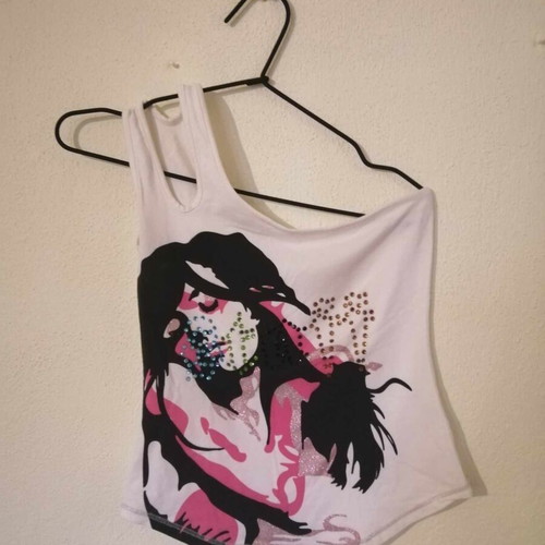 White top with one shoulder strap used, size M