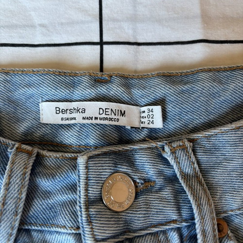 Bershka Light Blue Denim Mini Skirt like new, size XS EU 34
