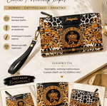 Fragola wristlet bag with baroque design, new