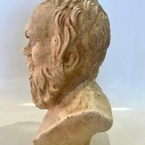 Gypsum bust of ancient Greek philosopher Socrates used 20x12x8 cm