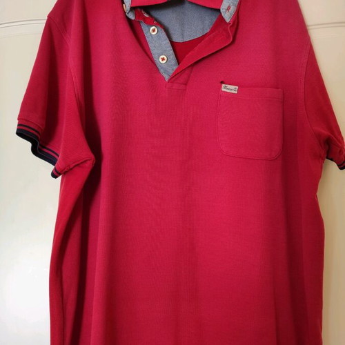 Men's short-sleeve t-shirts used, pack of 3, size L, blue and red