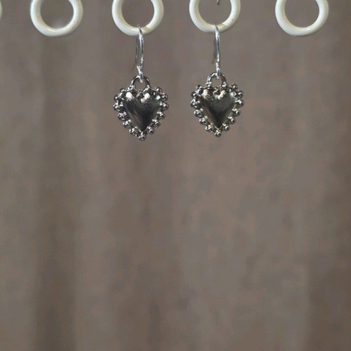 Heart earrings silver new handmade