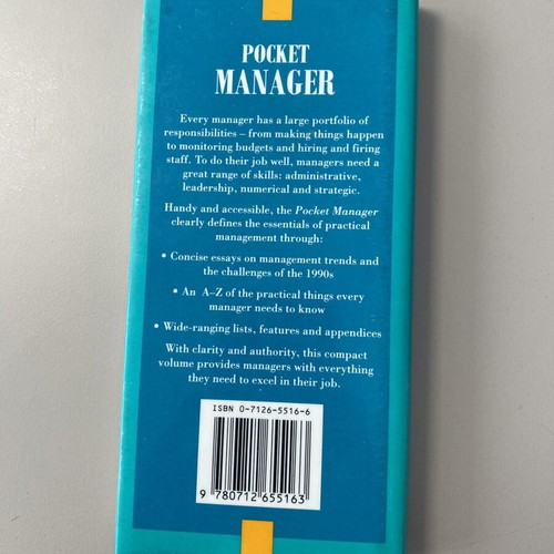 Pocket Manager vintage book from UK, 1990