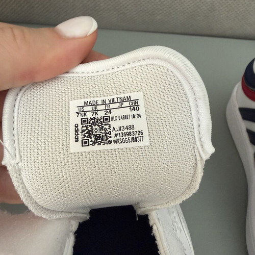 Adidas Hoops 4.0 kids sneakers, white with navy and red