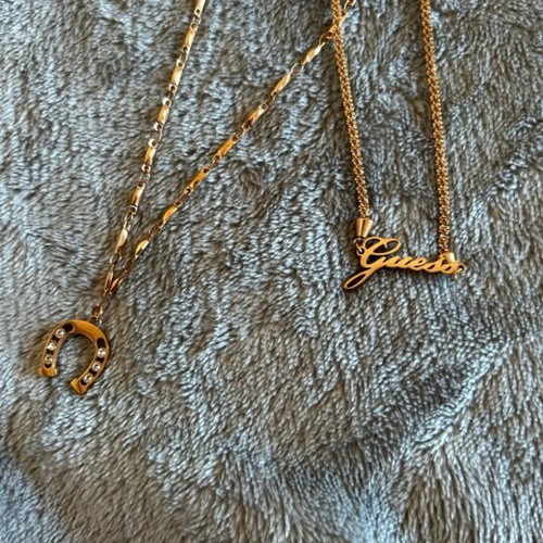 Guess double necklace, gold color