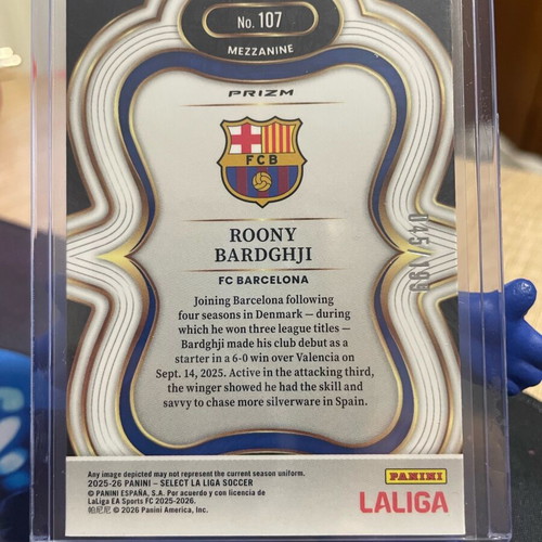 Panini Select 2025-26 La Liga Barcelona Roony Bardghji Mezzanine Gold Mojo card like new