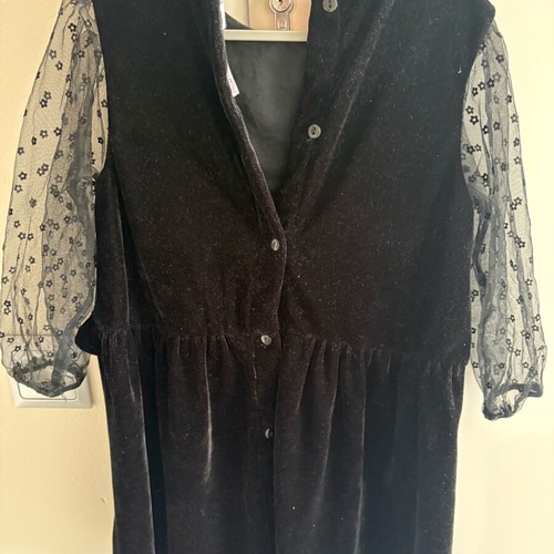 Zara velvet girl dress black like new 4-5 years old