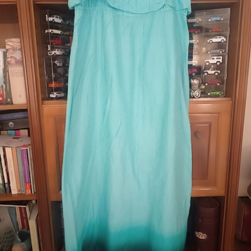 Strapless maxi dress like new, medium/large, ombré green shades
