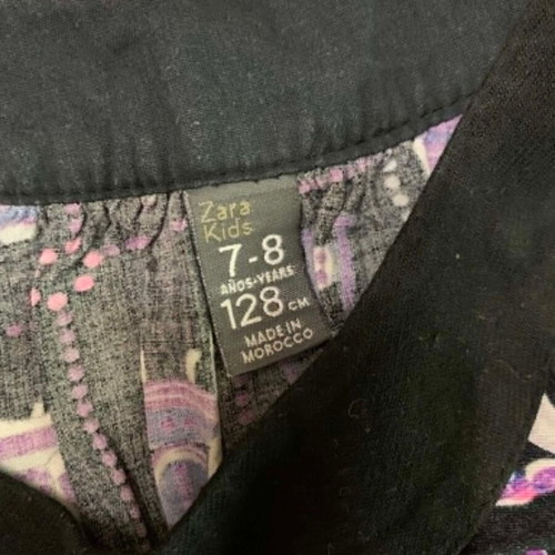 ZARA Kids Dress 7-8 years like new, purple and black pattern