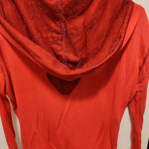 Summer cardigan like new, red with shiny hood