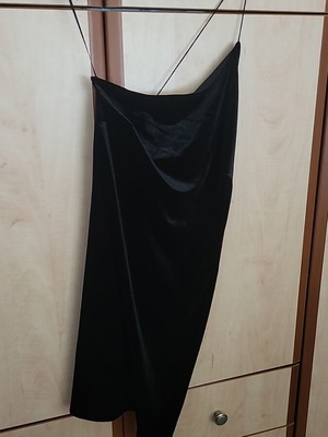 Mango black dress with one shoulder, new, size L