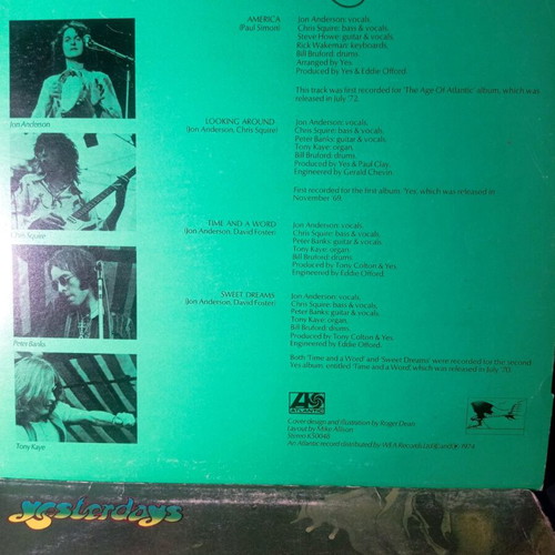 Yes Yesterdays vinyl LP used, progressive rock