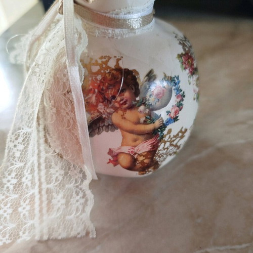 Vintage style pomegranate bibelot angel used