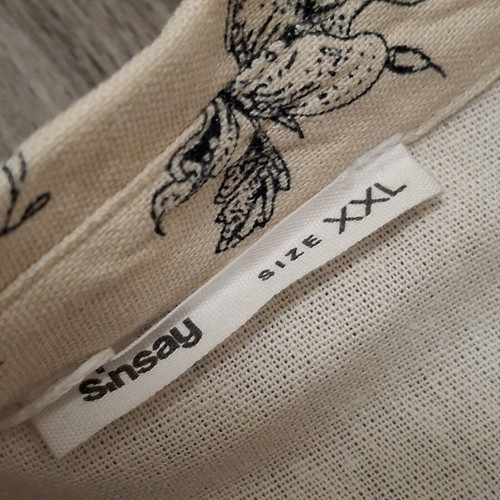 Sinsay Floral Shirt linen blend XXL new with tags