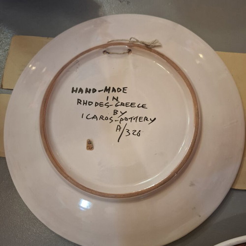 Ikaros Rhodes decorative plate φ29 used, excellent condition