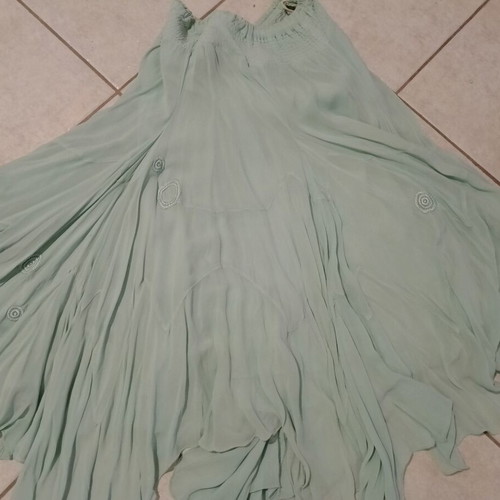 Women's set jacket and skirt 100% viscose used, turquoise