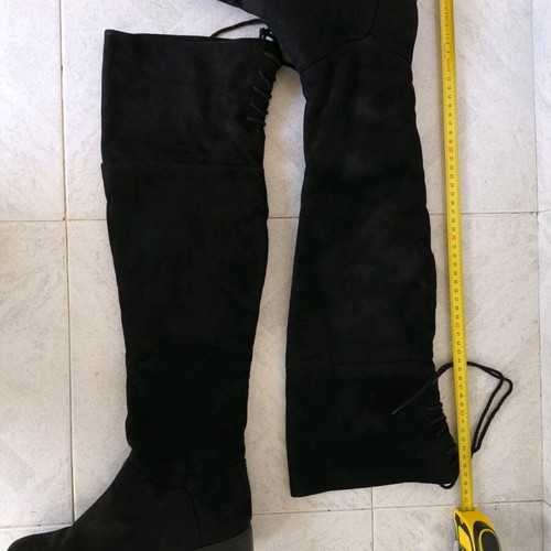 Black Suede Over The Knee Boots Size 38 like new
