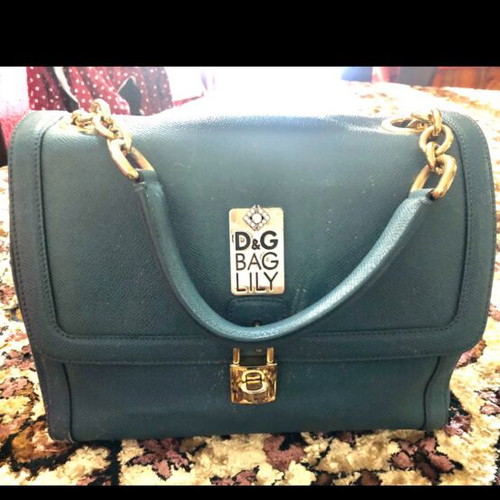 Dolce & Gabbana Padlock crossbody bag like new, blue saffiano leather