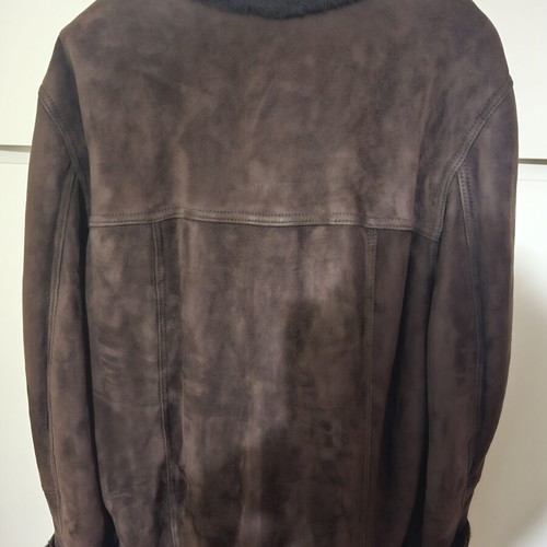 Vintage shearling jacket unisex large, like new, brown suede leather