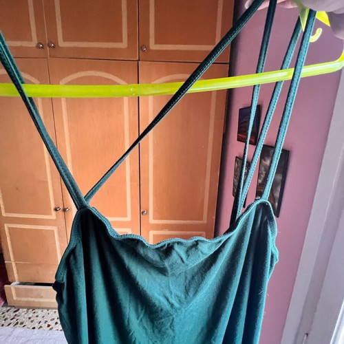 Shein long dress used green, tight fit, size L