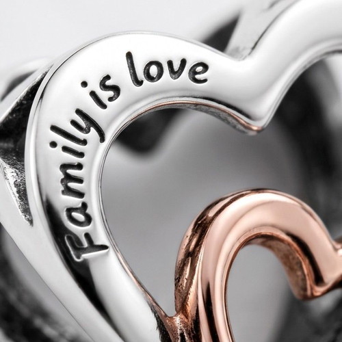 Pandora Two-tone Openwork Infinity Heart Charm new, silver and rose gold