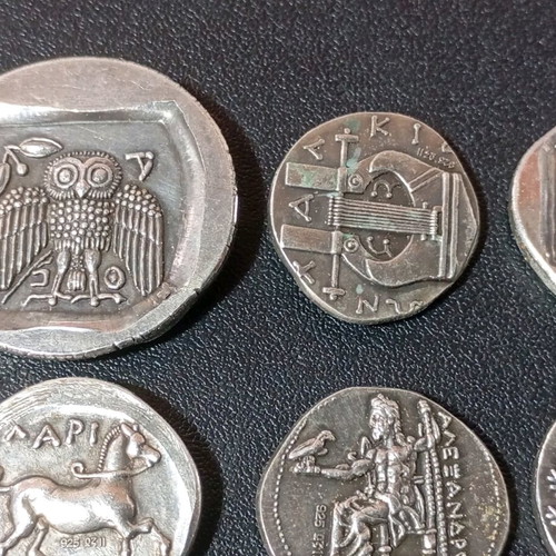 Ασημένια νομίσματα μεταχειρισμένα, πακέτο 14, ασήμι 925, αντίγραφα αρχαίων