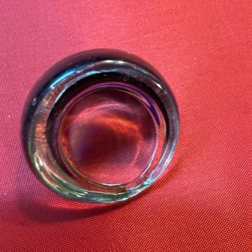 Glass ring like new, multicolored, round statement style
