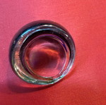 Glass ring like new, multicolored, round statement style