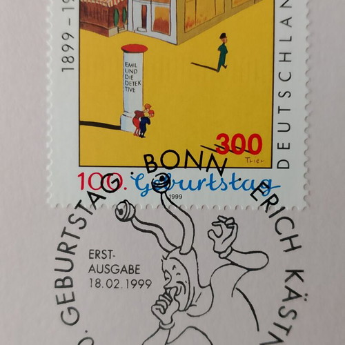 German 1999 stamp with Bonn first day cover, mint condition, block of four