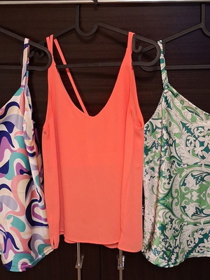 Women's tops with thin straps, three pieces, like new