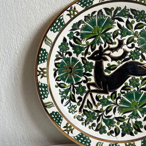 Elafos Handmade Ceramic Decorative Plate used, Rhodes, Ø24.5 cm