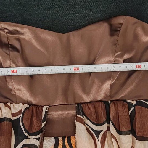 Midi dress used, beige and brown, size S with zipper back