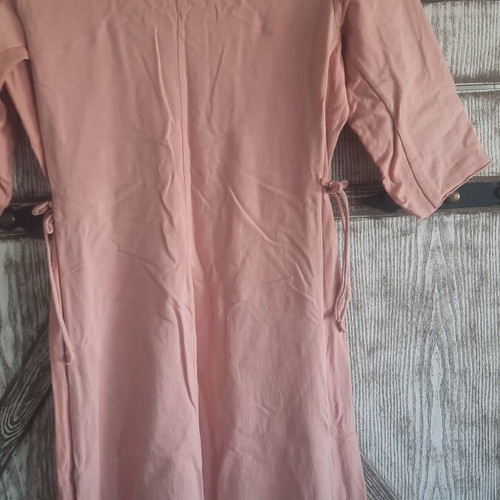Dress pink, used, sweatshirt fabric with side cords